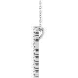 14K White Gold 3/8 CTW Lab-Grown Diamond Cross 16-18" Necklace
