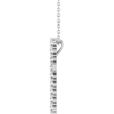 14K White Gold 1/2 CTW Lab-Grown Diamond Cross 16-18" Necklace