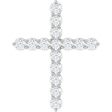 14K White Gold 3/4 CTW Lab-Grown Diamond Cross Pendant