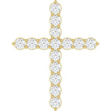 14K Yellow Gold 3/4 CTW Lab-Grown Diamond Cross Pendant