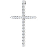 14K White Gold 1 CTW Lab-Grown Diamond Cross Pendant