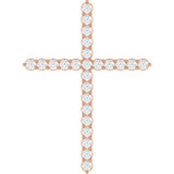 14K Rose Gold 1 CTW Lab-Grown Diamond Cross Pendant