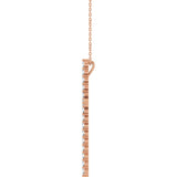 14K Rose Gold 1 CTW Lab-Grown Diamond Cross 16-18" Necklace