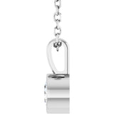 14K White Gold 1/4 CT Lab-Grown Diamond Bezel-Set Solitaire 16-18" Necklace