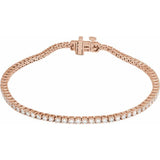 14K Rose Gold 2 CTW Lab-Grown Diamond Line 7" Bracelet