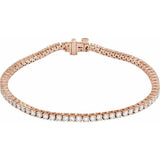 14K Rose Gold 3 CTW Lab-Grown Diamond Line 7" Bracelet