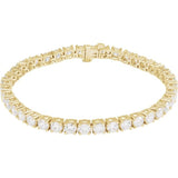 14K Yellow Gold 10 CTW Lab-Grown Diamond Line 7" Bracelet