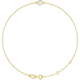 14K Yellow Gold Natural White Sapphire 6 1/2-7 1/2" Bracelet