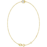 14K Yellow Gold Natural White Sapphire 6 1/2-7 1/2" Bracelet