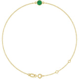 14K Yellow Gold Natural Emerald 6 1/2-7 1/2" Bracelet