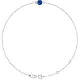 14K White Gold Lab-Grown Blue Sapphire 6 1/2-7 1/2" Bracelet