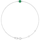 14K White Gold Lab-Grown Emerald 6 1/2-7 1/2" Bracelet