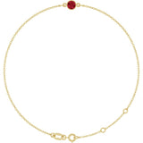 14K Yellow Gold Natural Ruby 6 1/2-7 1/2" Bracelet