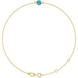 14K Yellow Gold Natural Blue Zircon 6 1/2-7 1/2" Bracelet