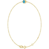 14K Yellow Gold Natural Blue Zircon 6 1/2-7 1/2" Bracelet