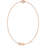 14K Rose Gold Natural White Sapphire 6 1/2-7 1/2" Bracelet
