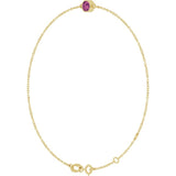 14K Yellow Gold Natural Pink Tourmaline 6 1/2-7 1/2" Bracelet