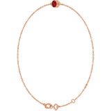 14K Rose Gold Natural Ruby 6 1/2-7 1/2" Bracelet