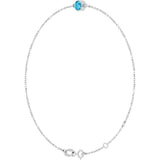 14K White Gold Natural Aquamarine 6 1/2-7 1/2" Bracelet