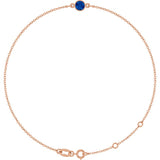 14K Rose Gold Natural Blue Sapphire 6 1/2-7 1/2" Bracelet