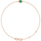 14K Rose Gold Lab-Grown Emerald 6 1/2-7 1/2" Bracelet