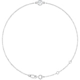 14K White Gold Natural White Sapphire 6 1/2-7 1/2" Bracelet