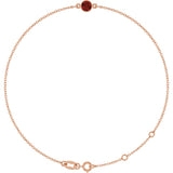 14K Rose Gold Natural Mozambique Garnet 6 1/2-7 1/2" Bracelet