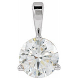 14K White Gold 5/8 CT Lab-Grown Diamond Pendant