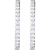 14K White Gold 5 CTW Lab-Grown Diamond Inside-Outside Hinged 37.8 mm Hoop Earrings