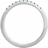 14K White Gold Lab-Grown Emerald Stackable Ring