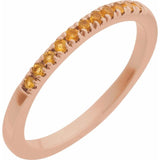 14K Rose Gold Natural Citrine Stackable Ring