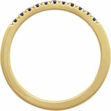 14K Yellow Gold Lab-Grown Blue Sapphire Stackable Ring