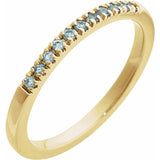 14K Yellow Gold Natural Aquamarine Stackable Ring