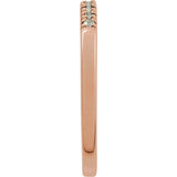 14K Rose Gold Natural Aquamarine Stackable Ring