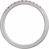 14K White Gold Natural Amethyst Stackable Ring