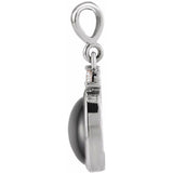 Platinum 10x8 mm Natural Black Onyx & .03 CT Natural Diamond Cabochon Pendant