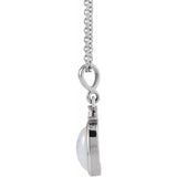 Platinum 9x7 mm Natural White Opal & .03 CT Natural Diamond 16-18" Necklace
