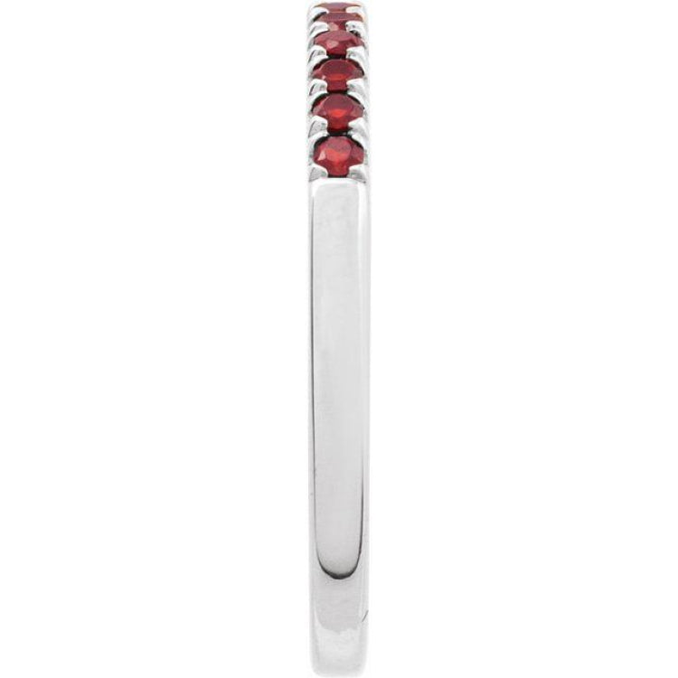 Sterling Silver Natural Mozambique Garnet Stackable Ring – Carol Klein ...