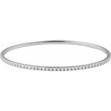 14K White Gold 2 CTW Natural Diamond  Flexible Bangle 7" Bracelet