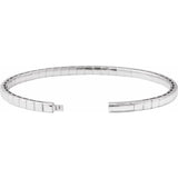 14K White Gold 4 CTW Natural Diamond  Flexible Bangle 7" Bracelet