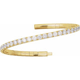 14K Yellow Gold 3 CTW Lab-Grown Diamond  Flexible Bangle 7" Bracelet