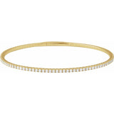 14K Yellow Gold 1 1/2 CTW Natural Diamond Flexible Bangle 7" Bracelet