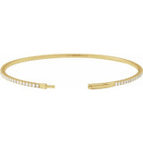 14K Yellow Gold 1 1/2 CTW Natural Diamond Flexible Bangle 7" Bracelet
