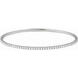 14K White Gold 2 CTW Natural Diamond Flexible Bangle 7" Bracelet