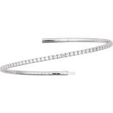14K White Gold 3 CTW Lab-Grown Diamond Flexible Bangle 7" Bracelet