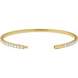 14K Yellow Gold 5 CTW Lab-Grown Diamond Flexible Bangle 7" Bracelet