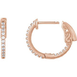 14K Rose Gold 1/3 CTW Lab-Grown Diamond Inside-Outside 15.5 mm Hinged Hoop Earrings