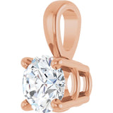 14K Rose Gold 1/3 CT Natural Diamond Pendant