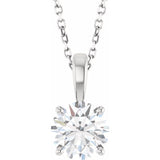 14K White Gold 1 1/4 CT Lab-Grown Diamond 18" Necklace