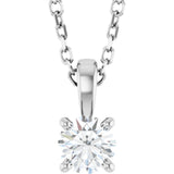 14K White Gold 1/4 CT Natural Diamond 18" Necklace